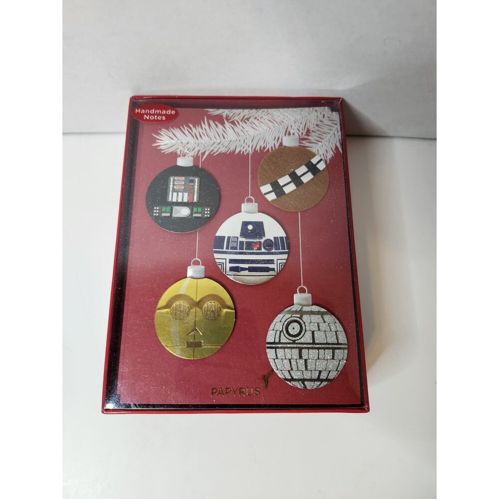Star Wars Papyrus Christmas Cards Box 8 3D Ornaments Merry Force Open Box New